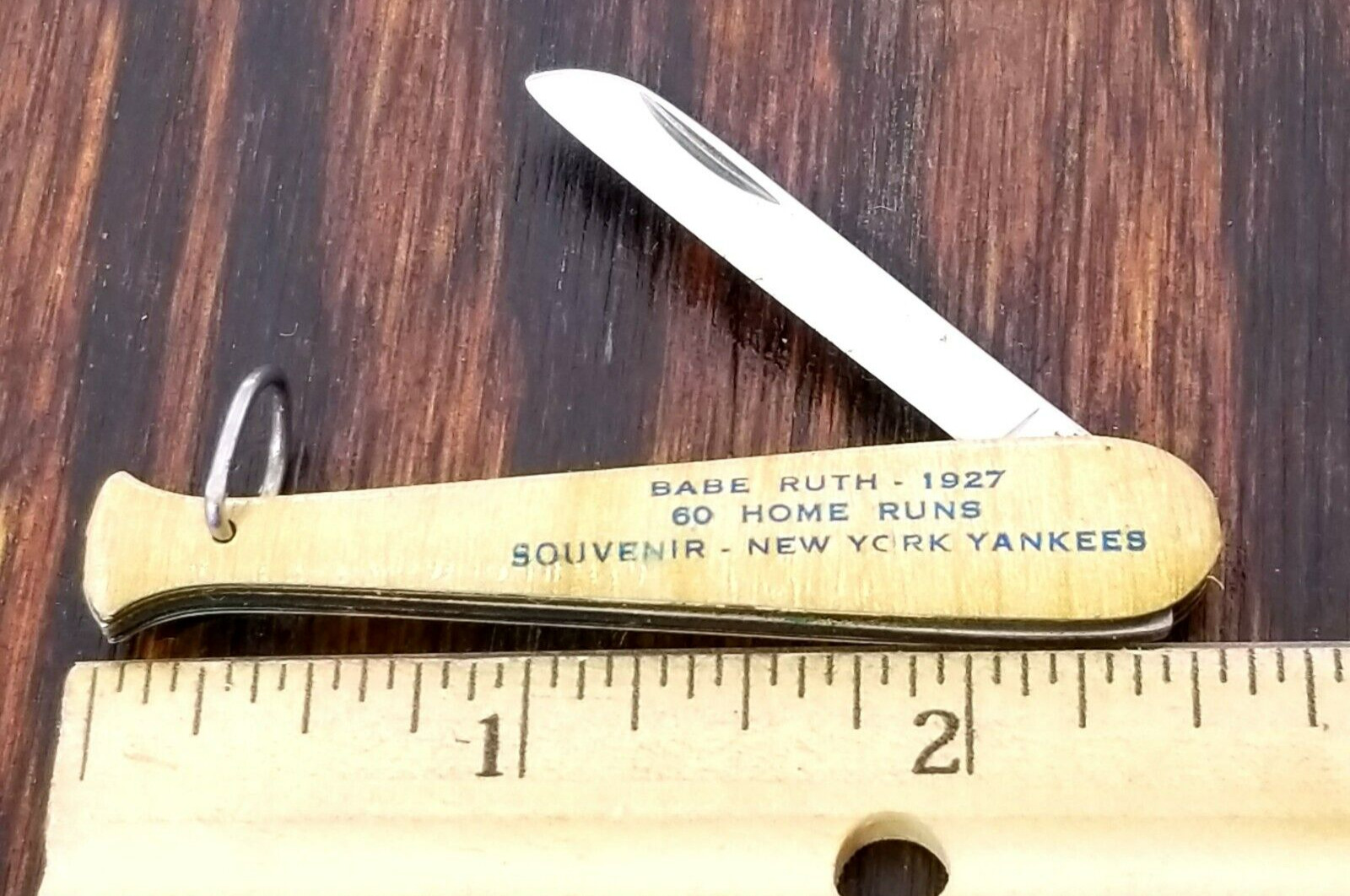 Vintage Babe Ruth 1927 Yankees Souvenir Folding Pocket Knife Made in Usa