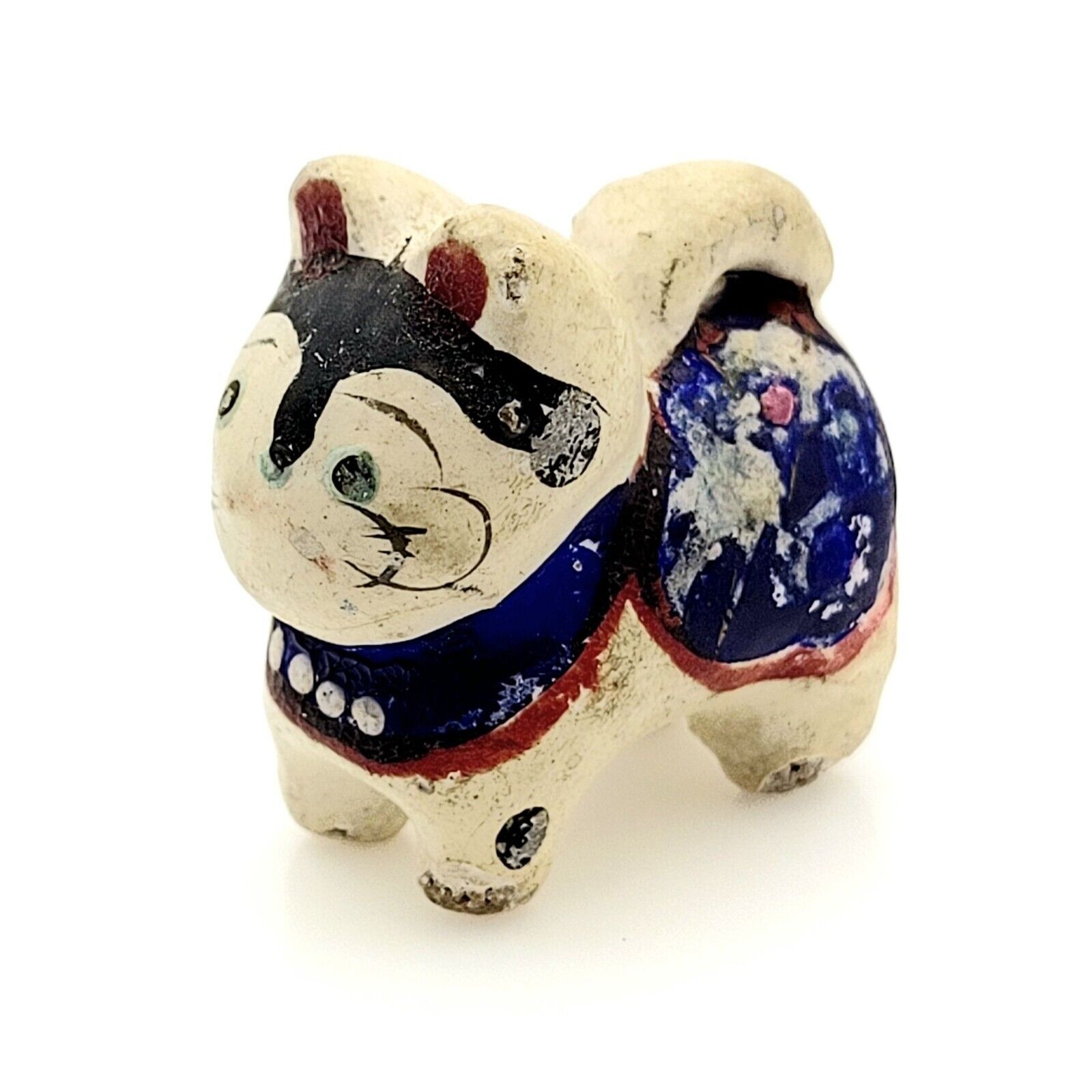 Vintage Japanese Inu Hariko Miniature Dog Cat Ornament