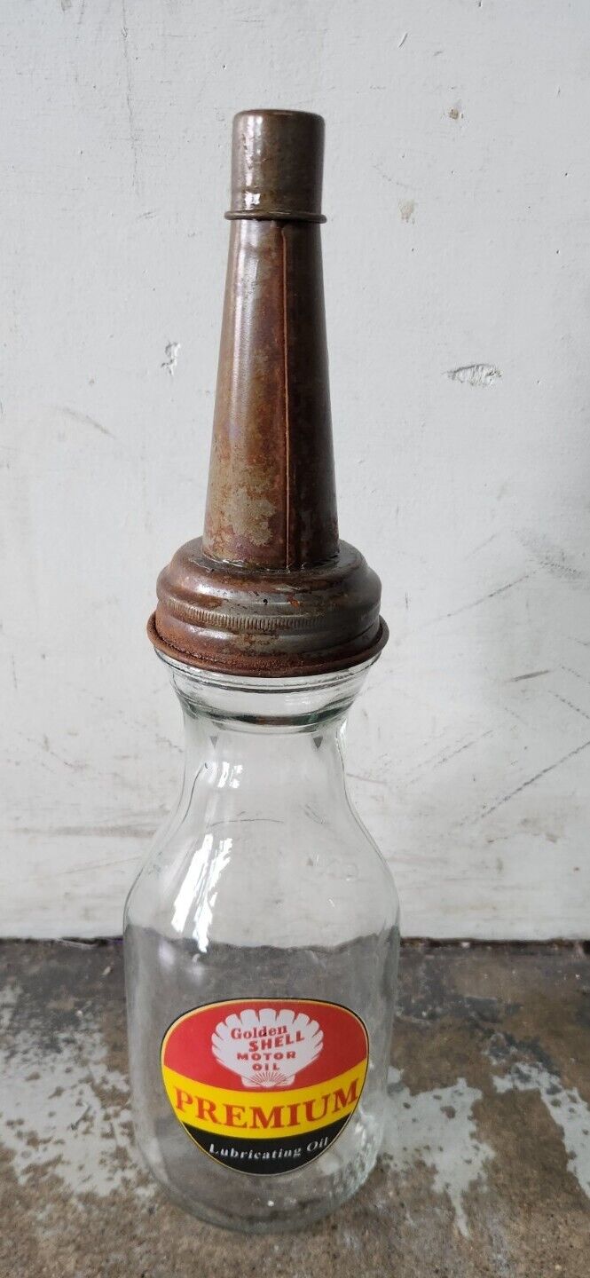 Shell Premium Antique Reproduction Glass Oil Jar