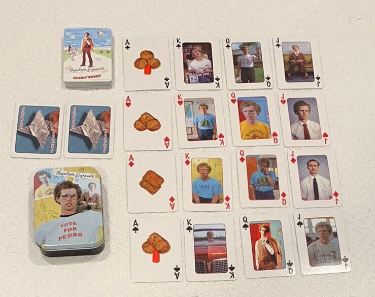 Napoleon Dynamite Playing Cards Vote For Pedro With Metal Tin Near Mint Complete
