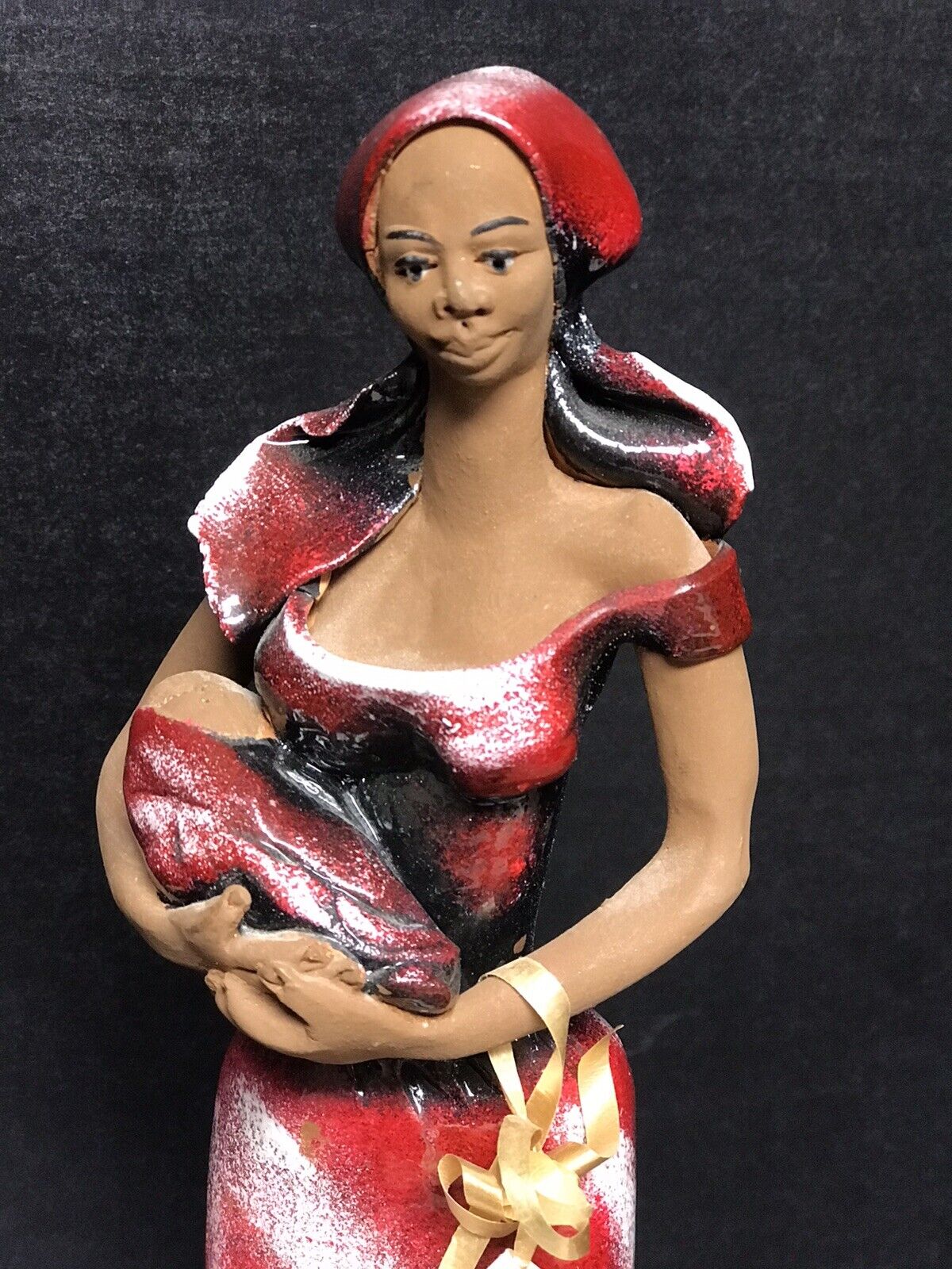 Jamaica Frazer’s Ceramic Earthenware Jamaican Lady Holding a Baby RARE Vintage