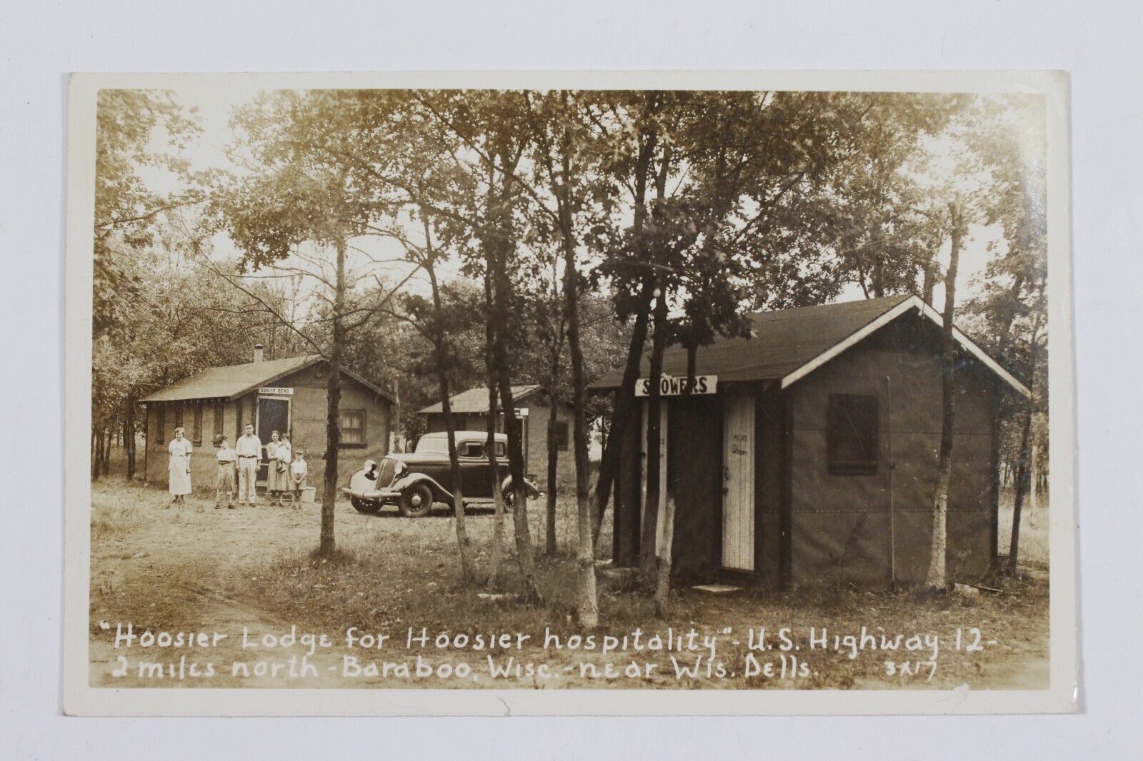 Baraboo Wisconsin Dells Hoosier Lodge for Hoosier Hospitality Camp 1930s RPPC