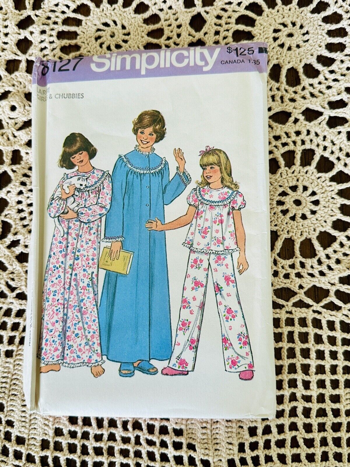 Vintage Girls Size Large Nightgowns Pajamas Sewing Patterns 70’s Easy Instr 