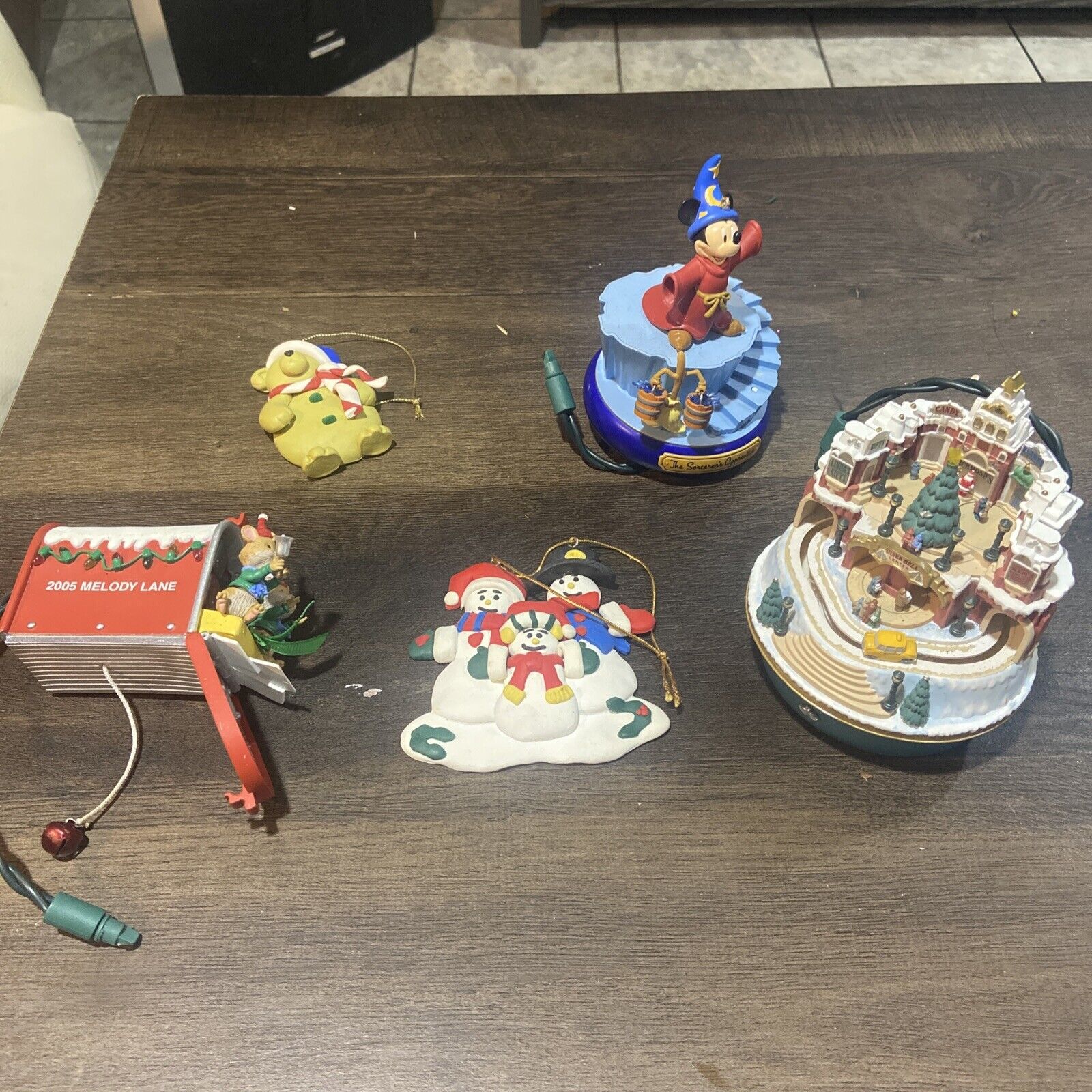 Lot Of 5 Christmas Ornaments Some Vintage Some Disney