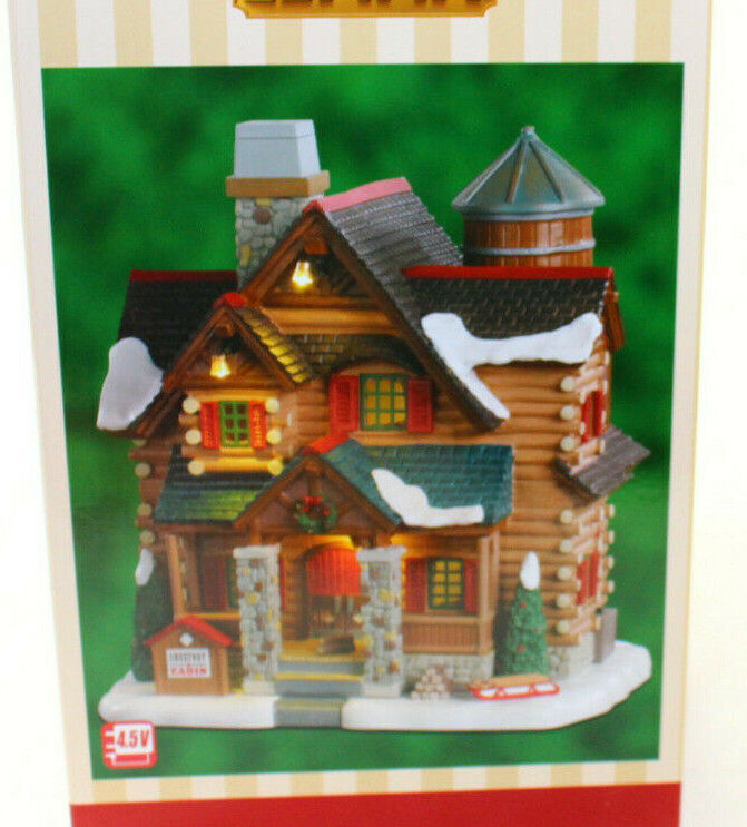 Lemax Vail Village Collection 2020 CHESTNUT CABIN #05641 Chimney Really Smokes