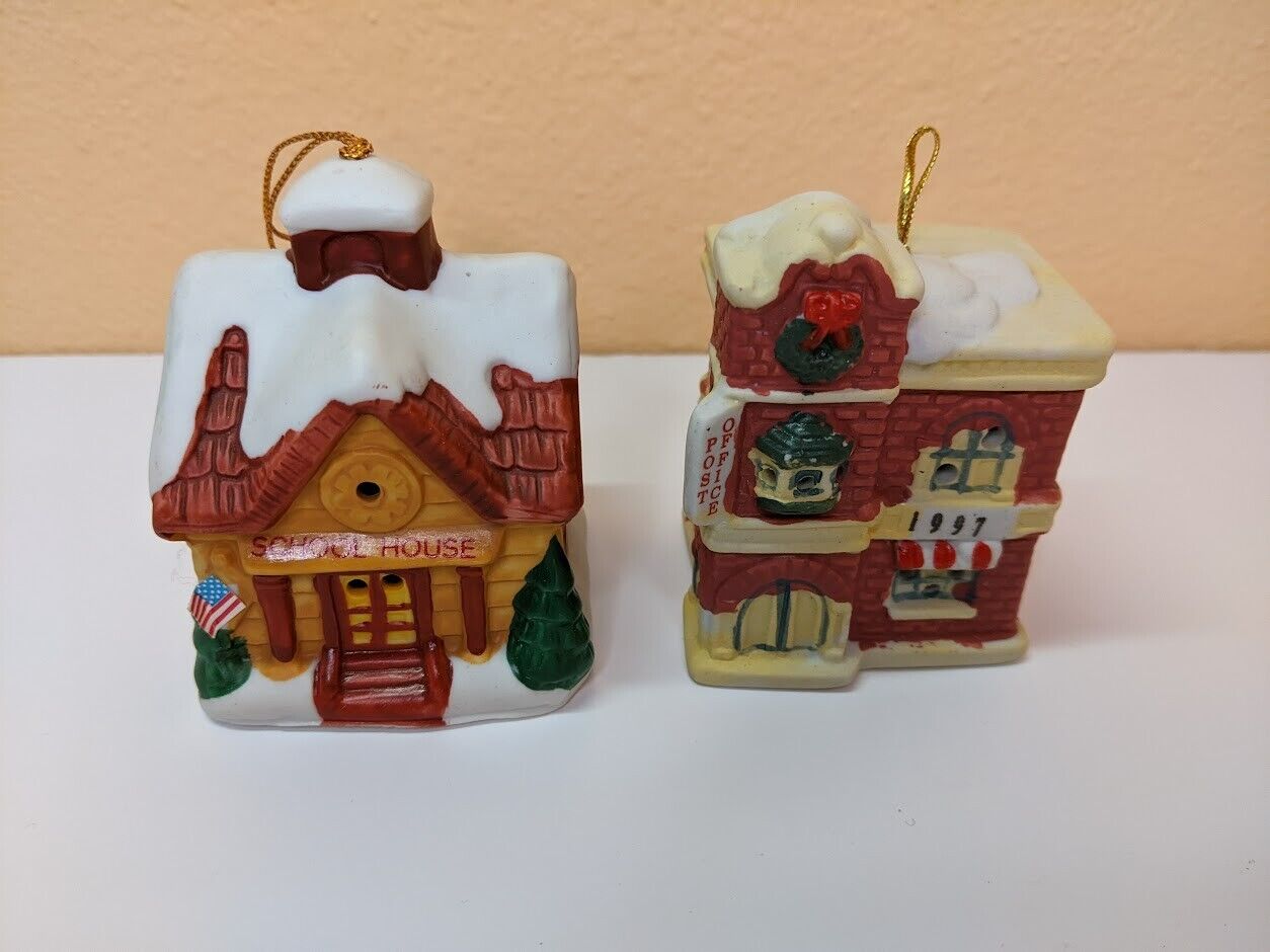 Christmas Vintage Handcrafted Village Bell Lites & Badcock Village Bell Ornament