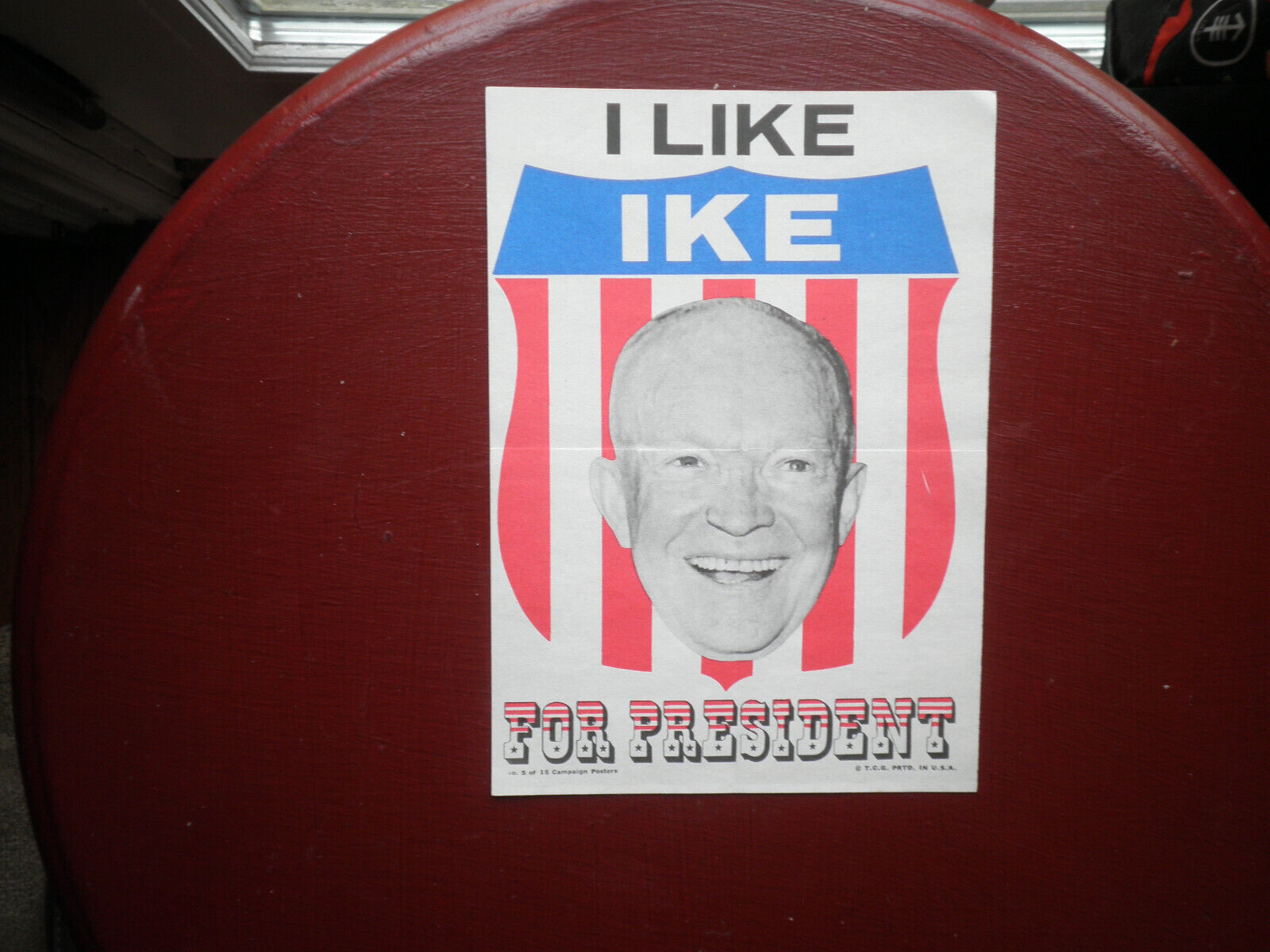 1972 TOPPS US PRESIDENTS 5x7 CAMPAIGN POSTER INSERT #5 DWIGHT D EISENHOWER
