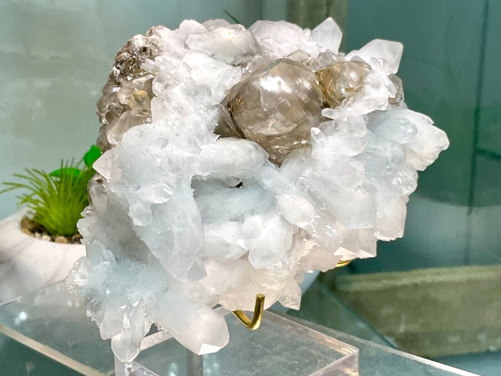 Super Rare high quality Calcite, Smoky Topaz Matrix-Calcite -Longyan, China 965g