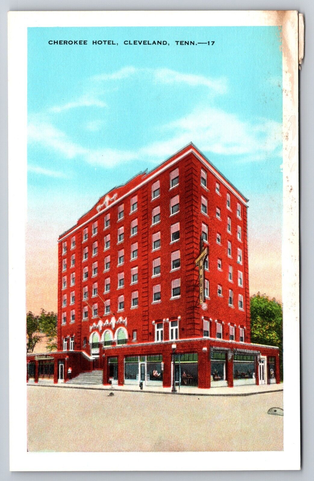 Cherokee Hotel Cleveland Tennessee TN c1930 Postcard