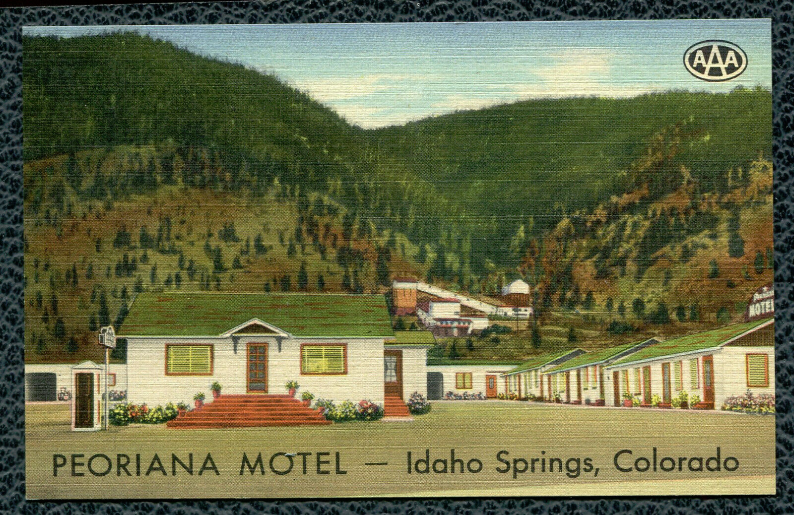 Peoriana Motel Idaho Springs Colorado co Triple AAA linen postcard