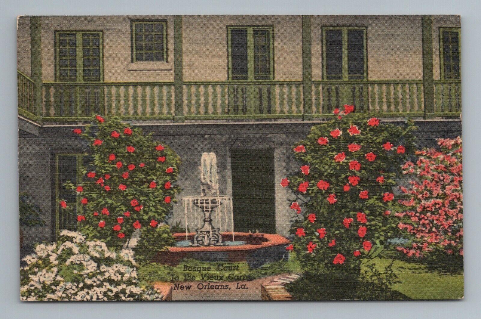 Bosque House New Orleans LA Louisiana Postcard
