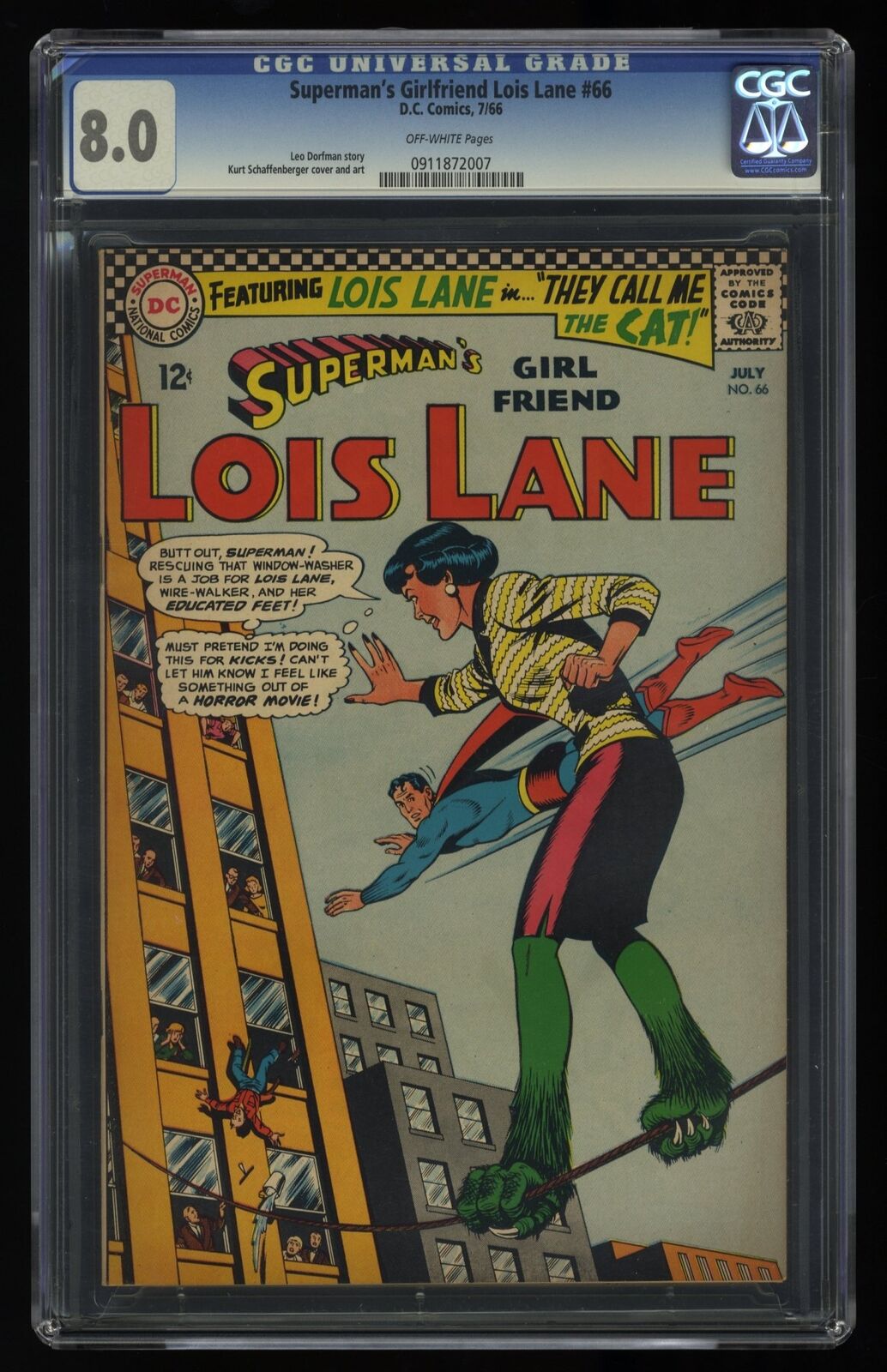 Superman\'s Girl Friend, Lois Lane #66 CGC VF 8.0 Off White DC Comics 1966