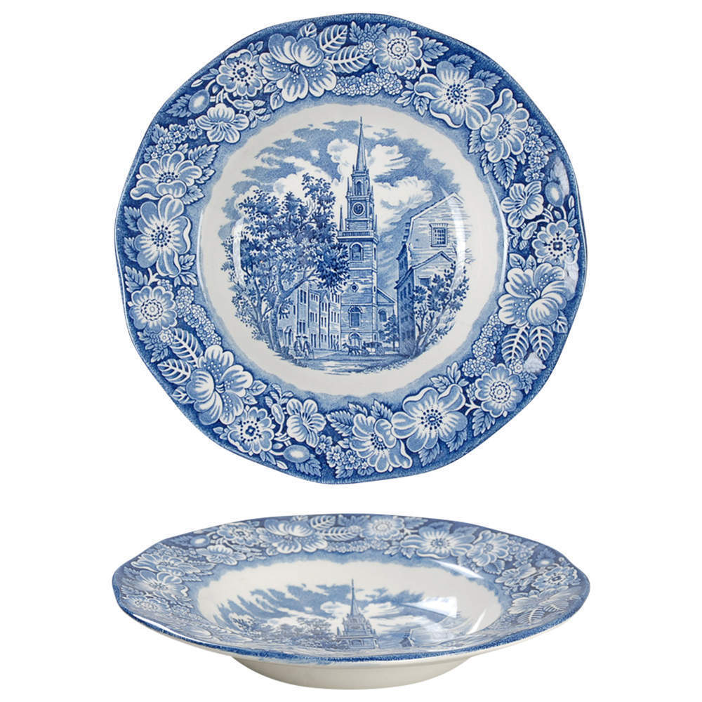 Staffordshire Liberty Blue Rimmed Soup Bowl 693875