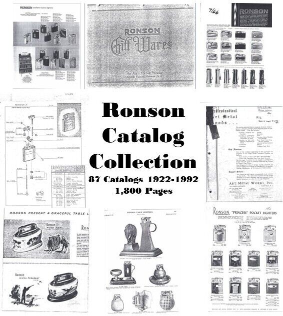 Ronson Catalog Collection - CD - 87 Catalogs - 1922-1992 - CD Version