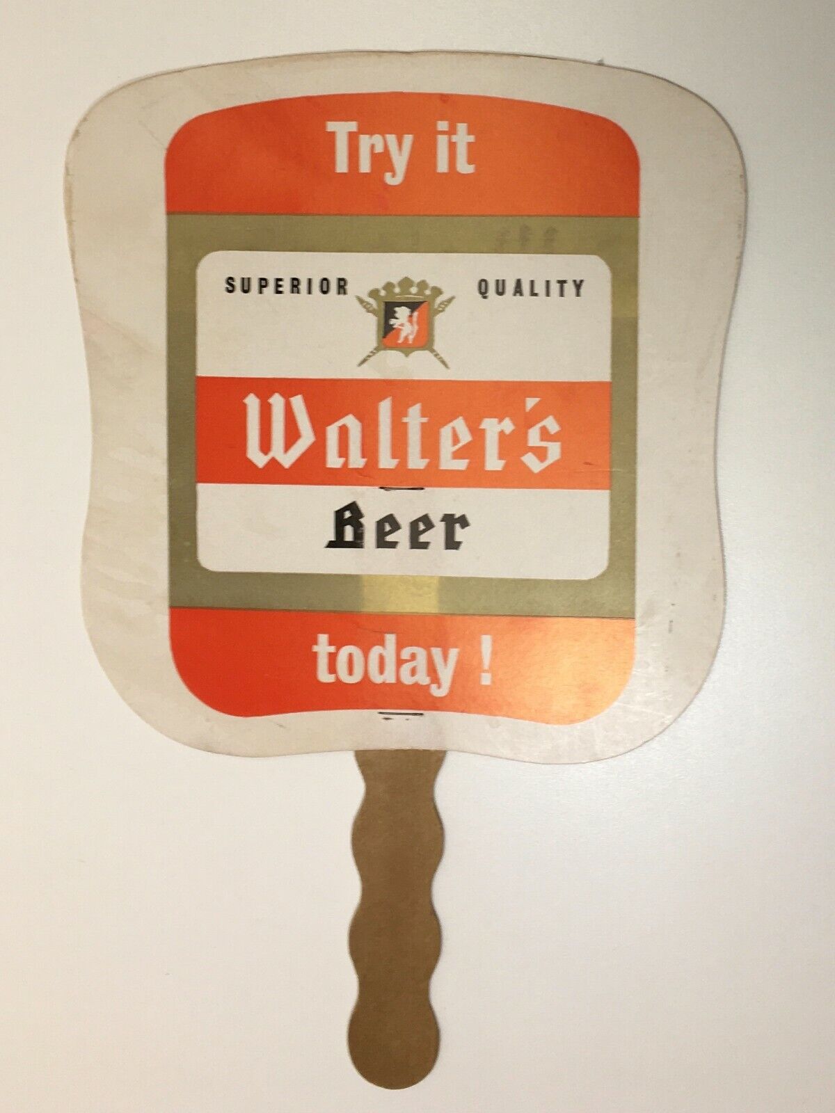 Vintage Walter's Beer Advertising Hand Fan