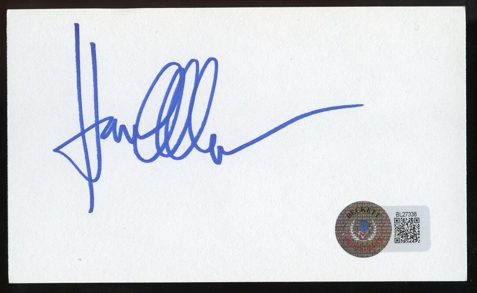 Karen Allen signed autograph 3x5 index card Actress Indiana Jones BAS Stickered