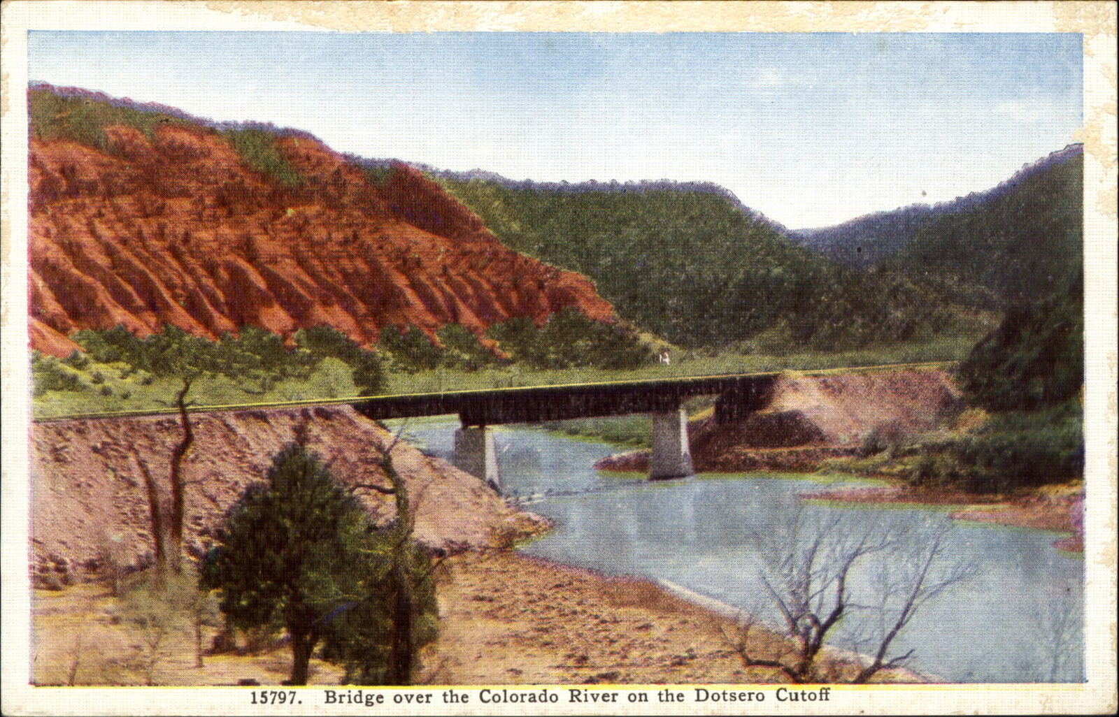 The Pagodas in Red Canon ~ bridge Colorado River on Dotsero Cutoff ~ 1940s