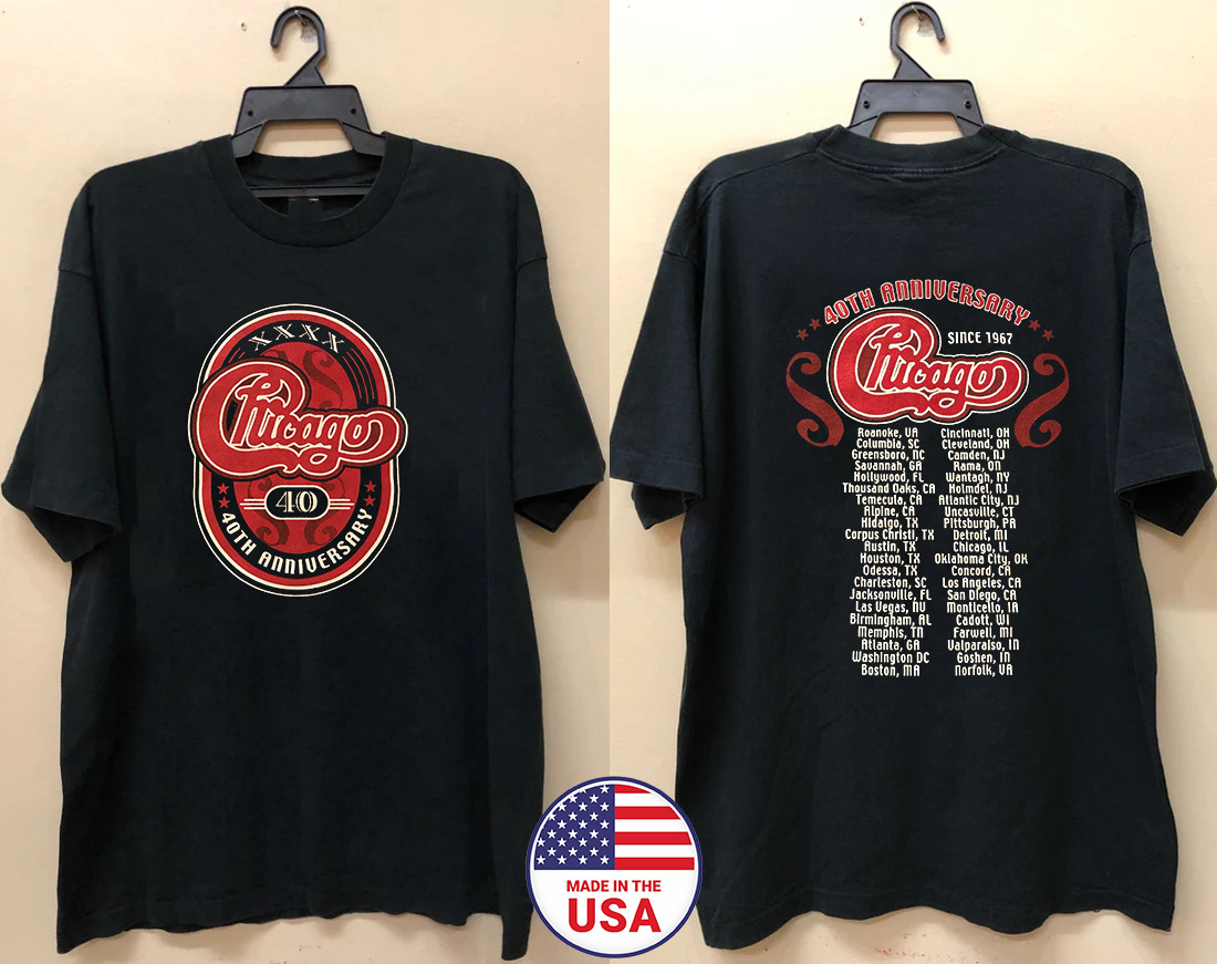Chicago The Band 40th Anniversary Tour 2017 T Shirt Full Size S-5XL SE447