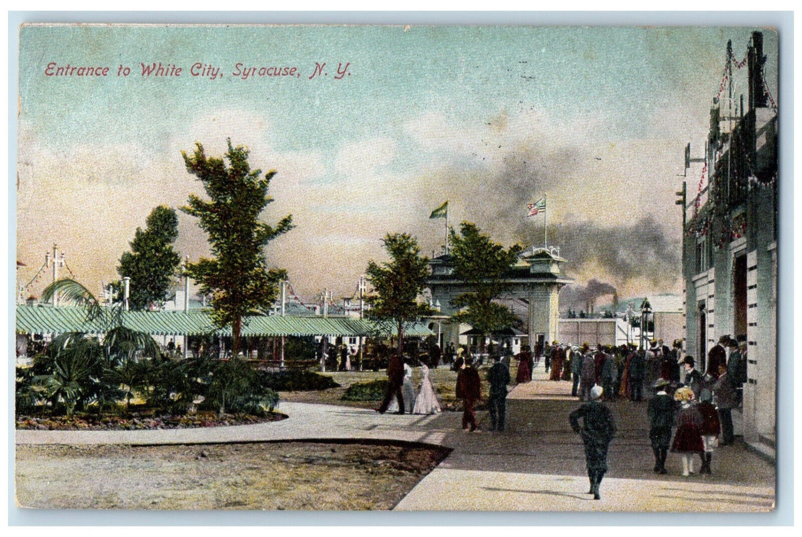 1907 Entrance to White City Syracuse New York NY Antique Posted Postcard