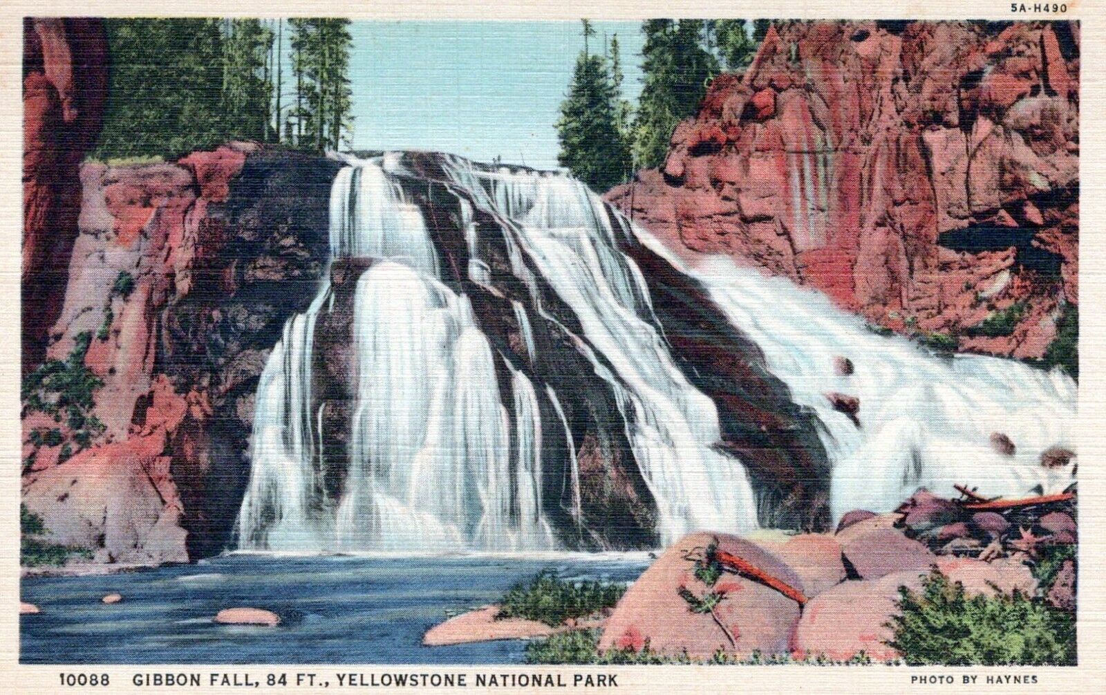 Gibbon Fall 84 Ft Gibbon Canyon Yellowstone National Park Postcard
