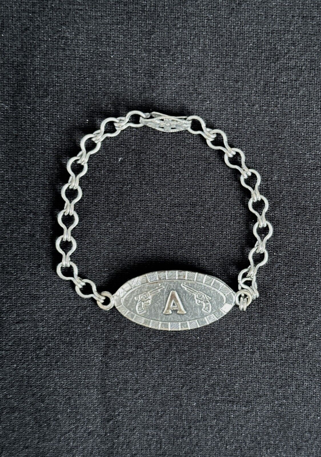 Vintage 1940s Tom Mix Ralston Straight Shooters ID Bracelet Initial \