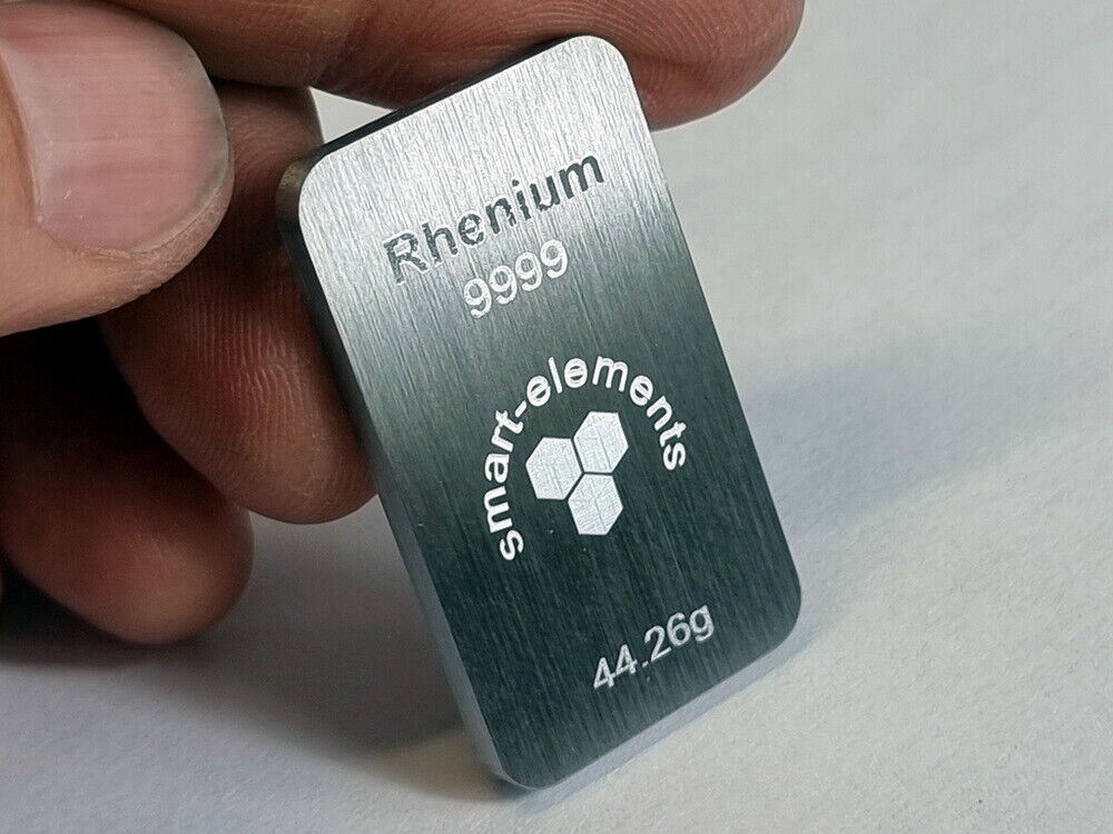 RHENIUM metal bullion bar 99.99% purity - 44.26g
