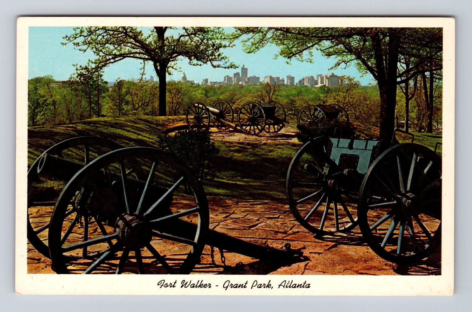 Atlanta GA-Georgia, Fort Walker, Grant Park, Antique, Vintage Souvenir Postcard