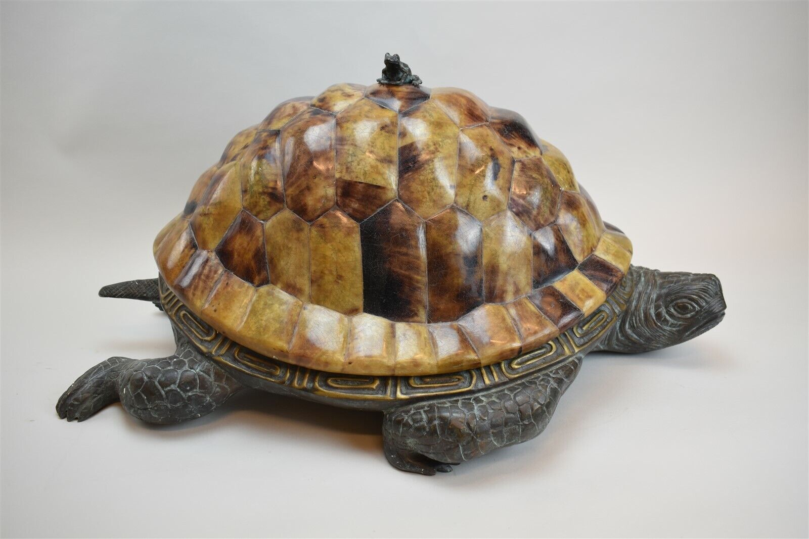 Maitland Smith Brass Bronze Tortoise Sculpture Detachable Shell Decor
