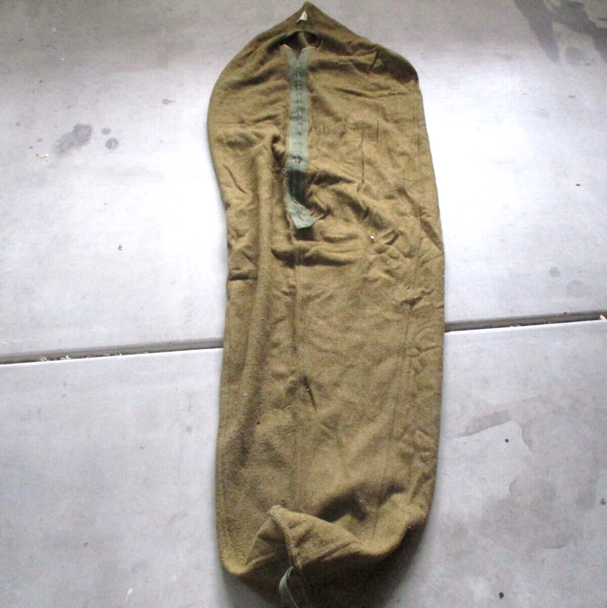 Vintage WW2 US Army Mummy Sleeping Bag Wool Liner 9-11-44 QM Depot 27-B-317