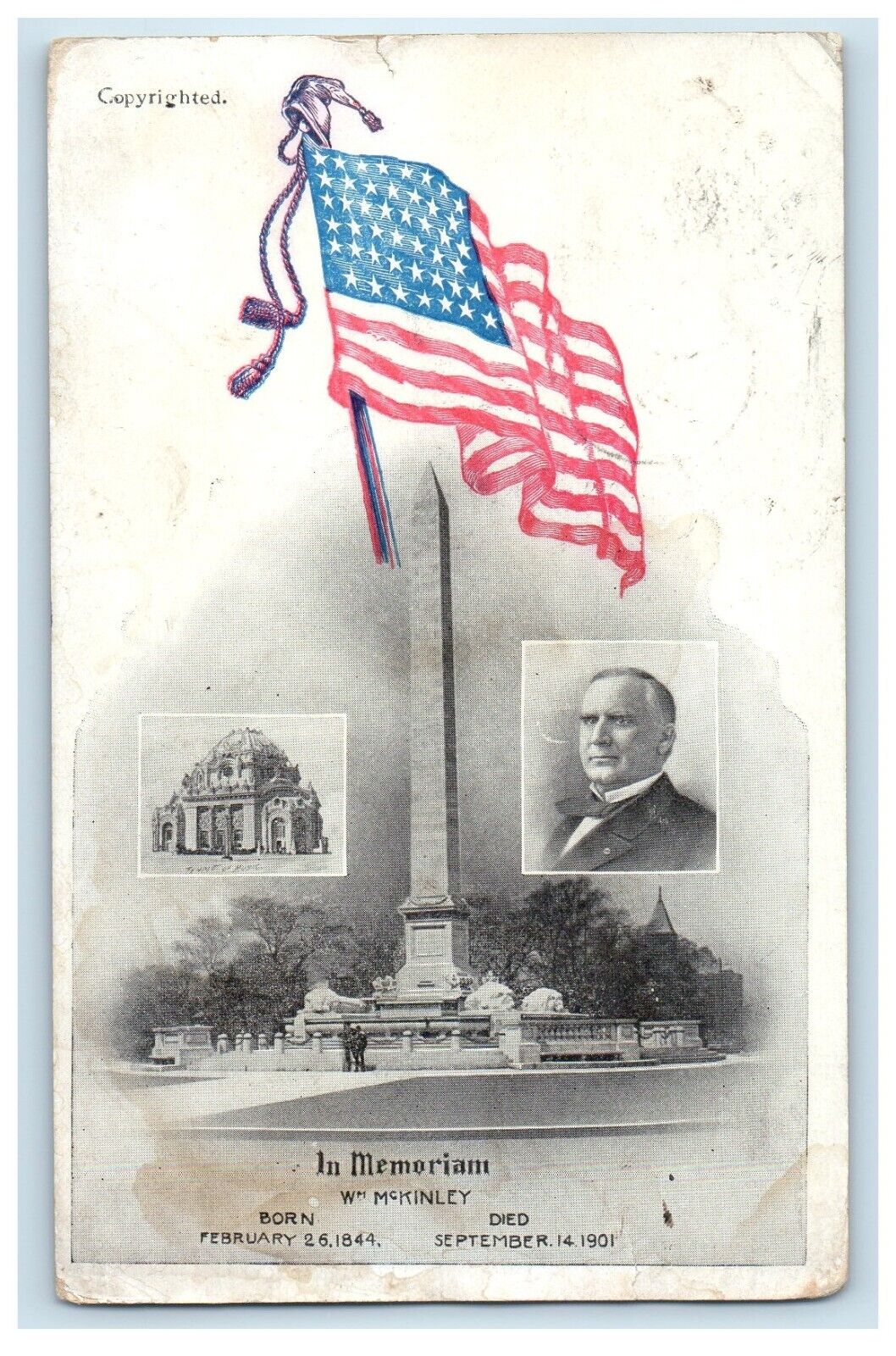 1907 McKinley Monument Canada Memorial Assassination Ridgeway Ontario Postcard