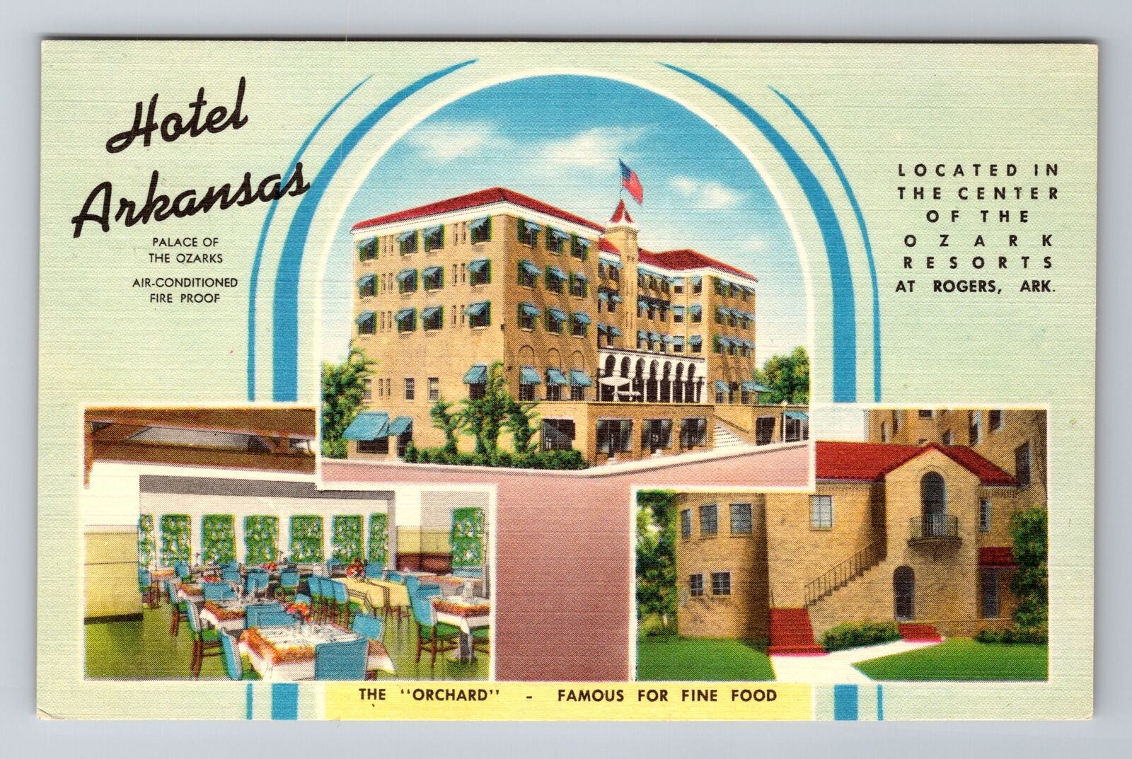 Rogers AR-Arkansas, Hotel Arkansas, Advertising, Vintage Souvenir Postcard