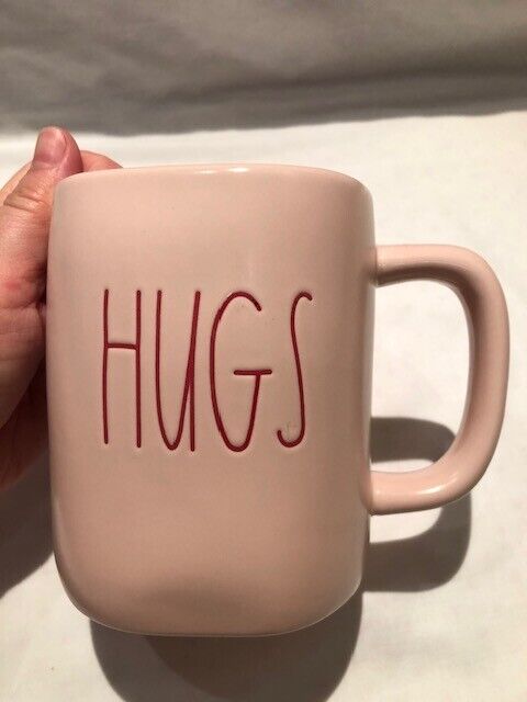 RAE DUNN PINK HUGS COFFEE MUG CUP Artisan Collection by Magenta EUC