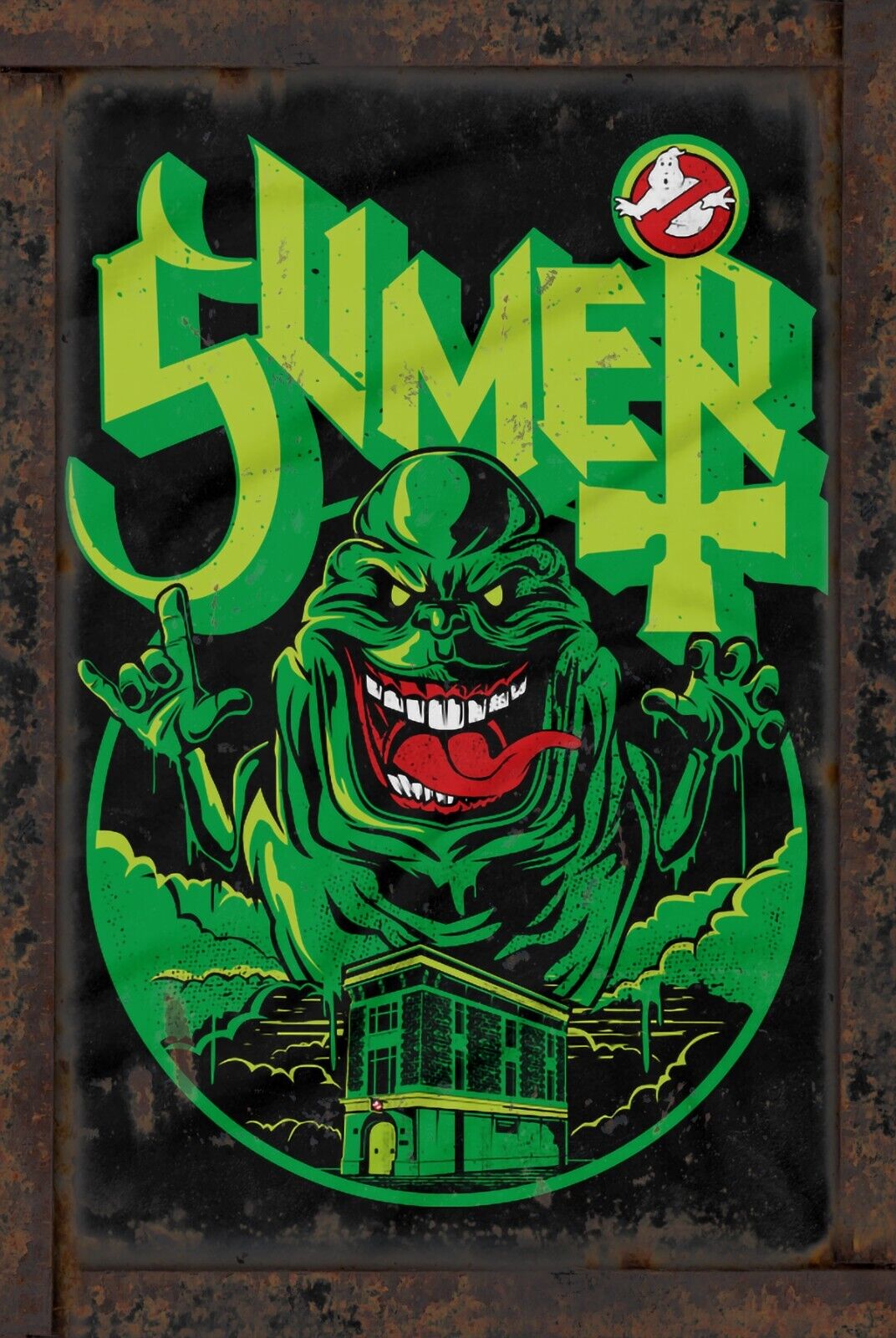 Ghostbusters Slimer 8x12 Rustic Vintage Style Tin Sign Metal Poster