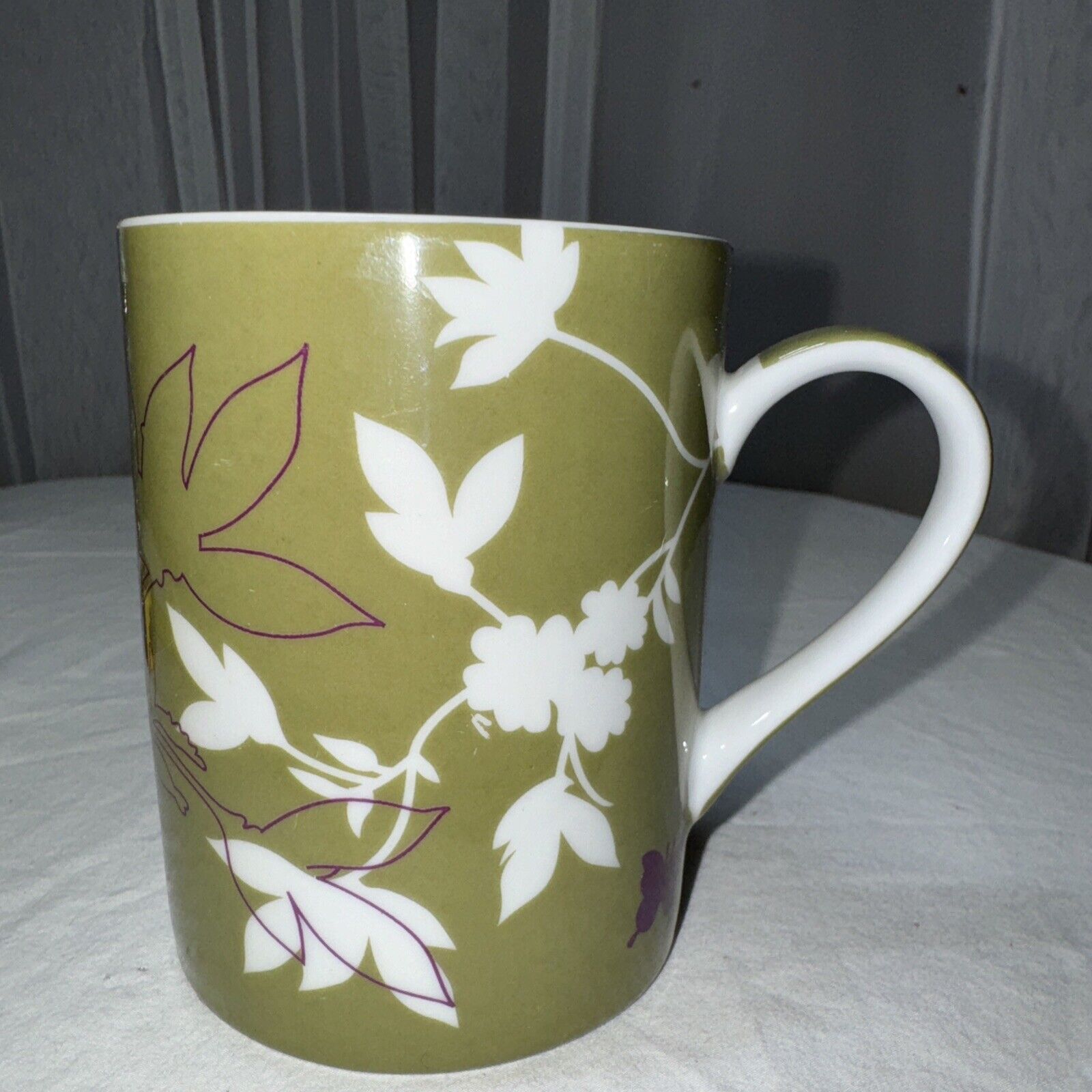 2006 starbucks coffee mug Green Purple White Butterfly