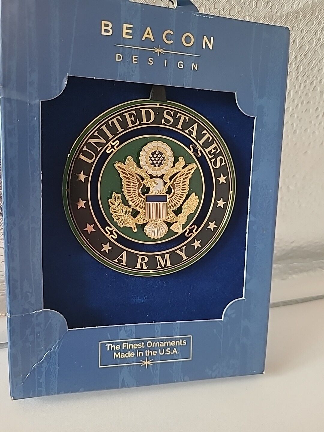 NEW US Army 3D Chemart Gold Christmas Ornament Official Licensed USA Made Box