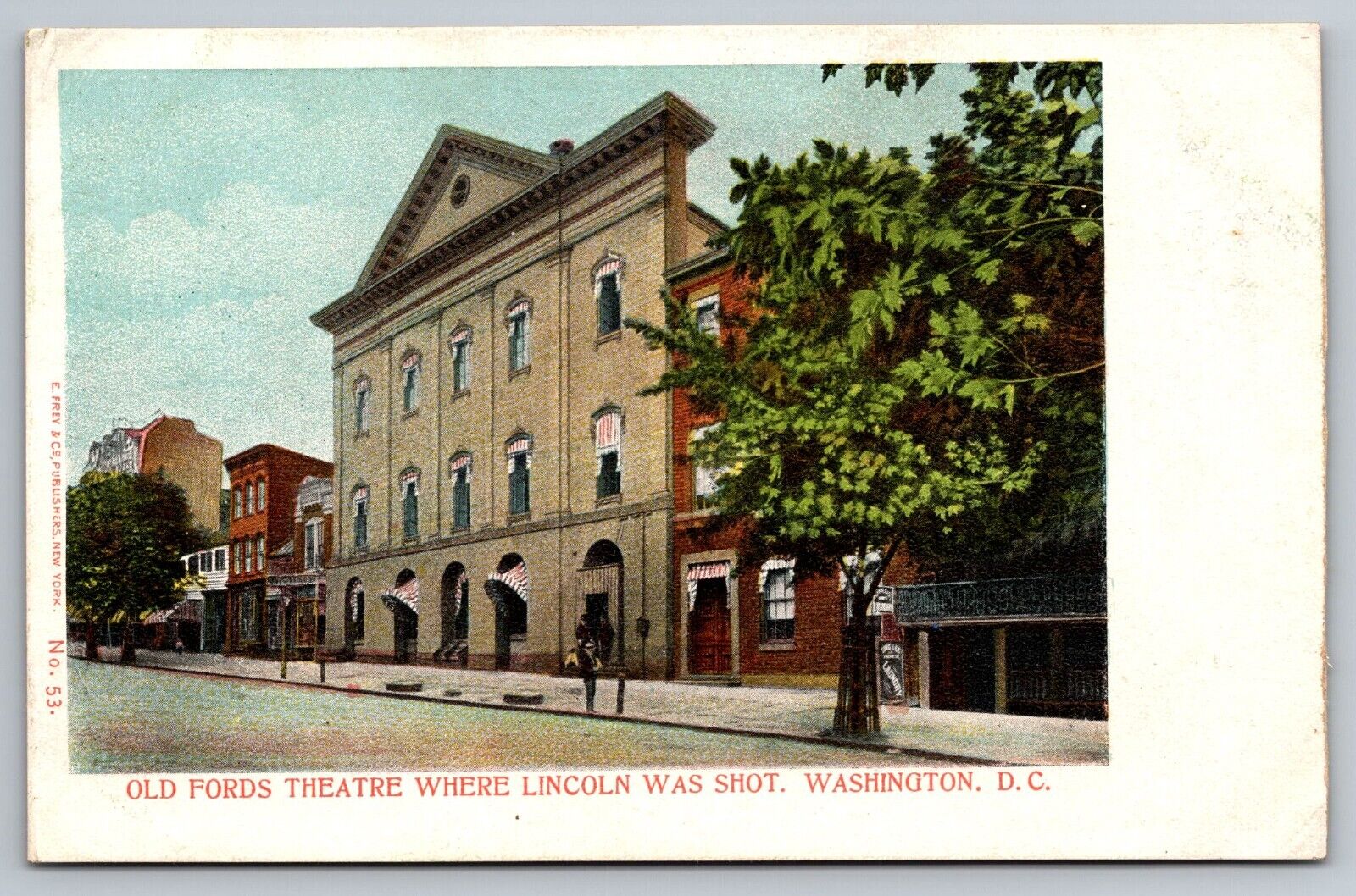 Old Fords Theatre Where Lincoln Was Shot. Washington DC Vintage Postcard