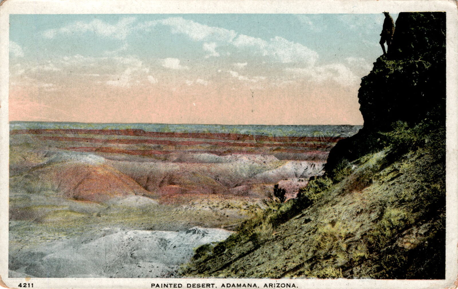 Painted Desert, Adamana, Arizona, canyons, buttes, volcanic, clay,  Postcard