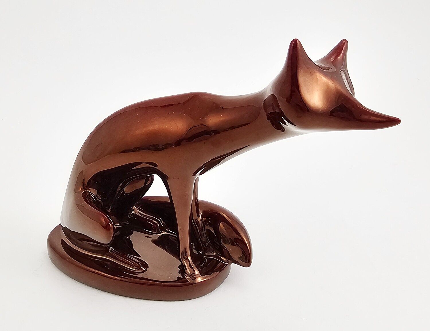 Zsolnay Eosin Art Deco Fox Figurine - Red