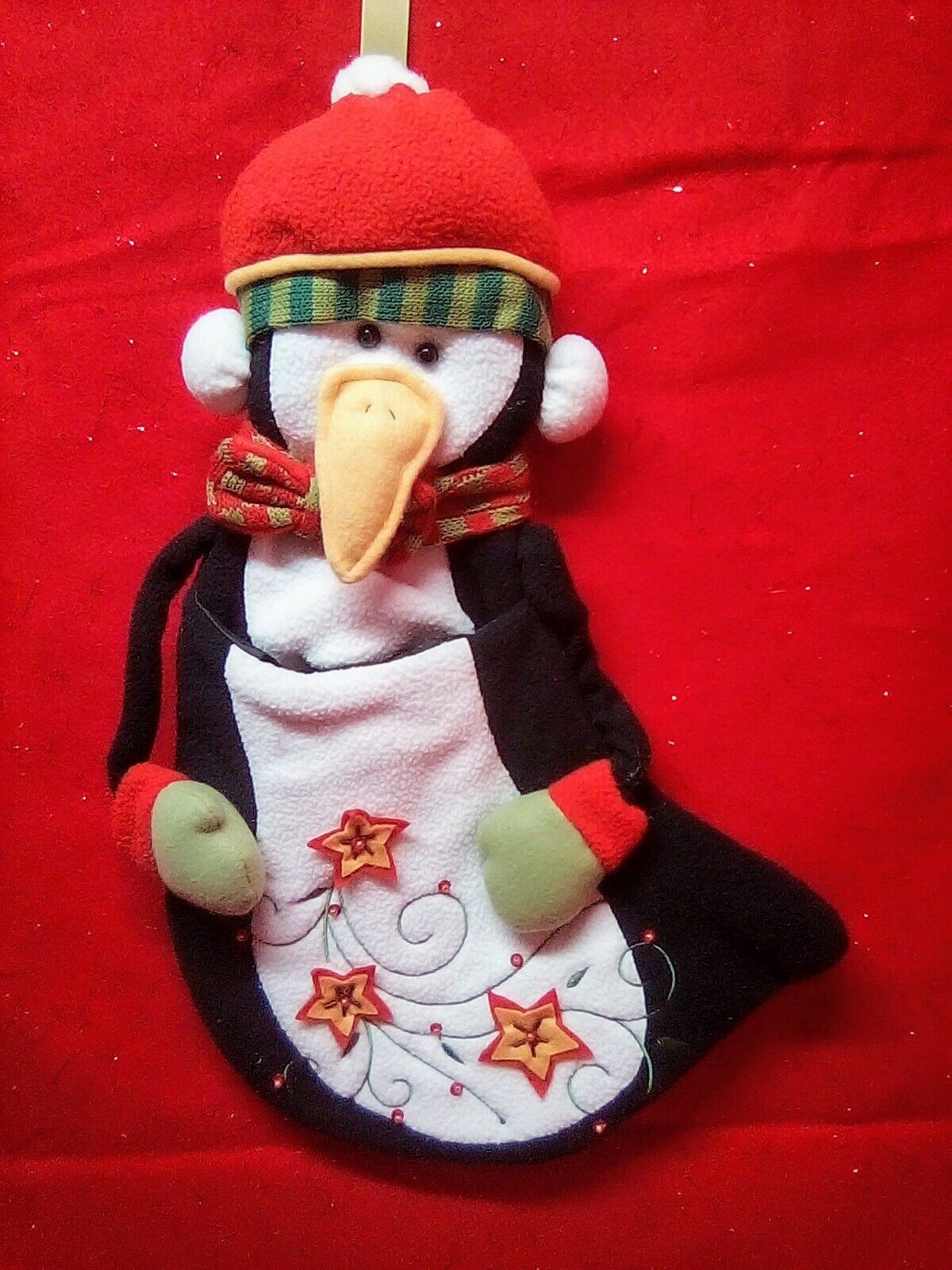 Vintage Christmas Holiday Foam Felt Homemade Stockings 3D Penguin 20\