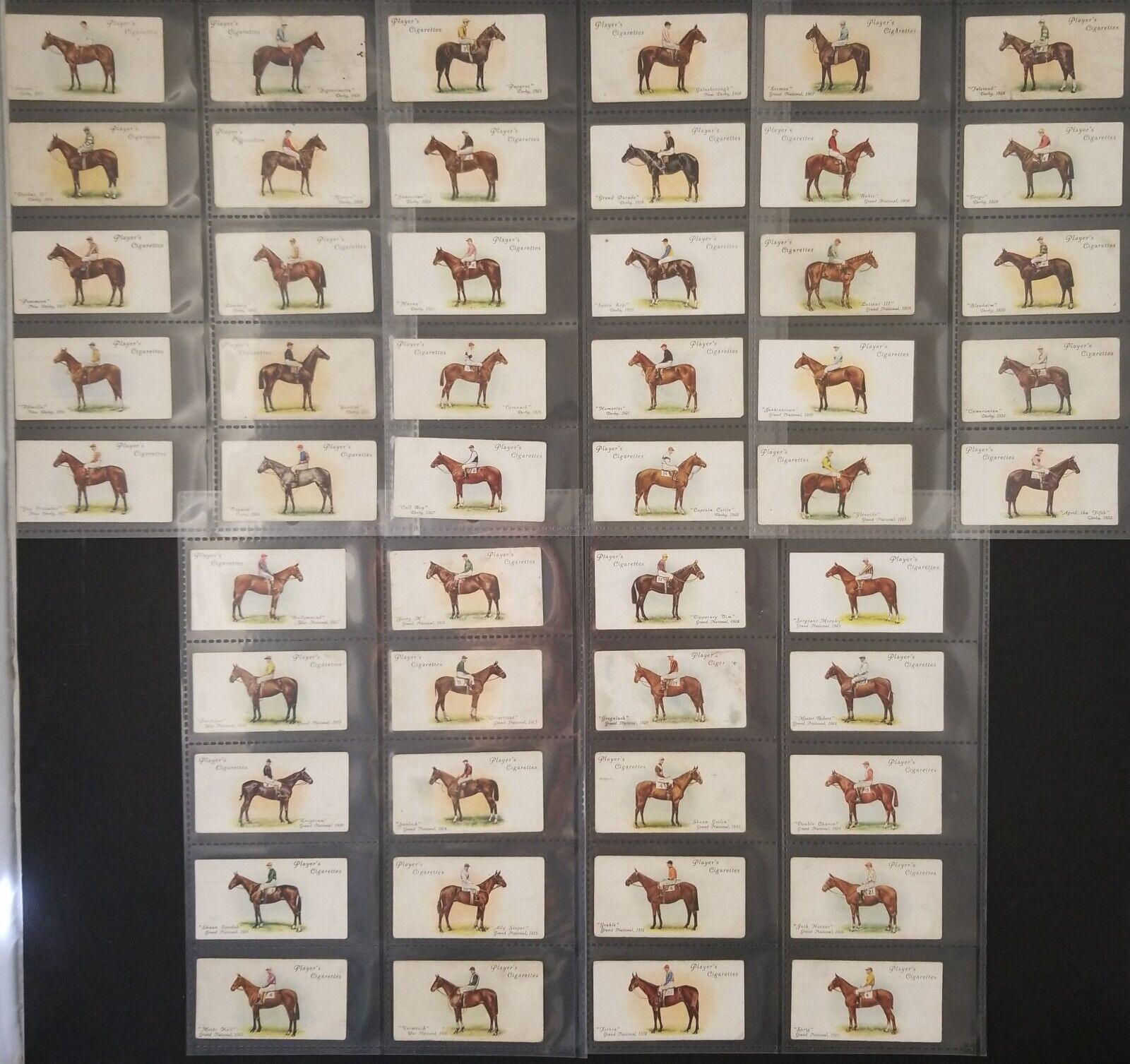 1933 Derby Grand National Winners Player's Cigarettes Tobacco 50 Card Set Horse