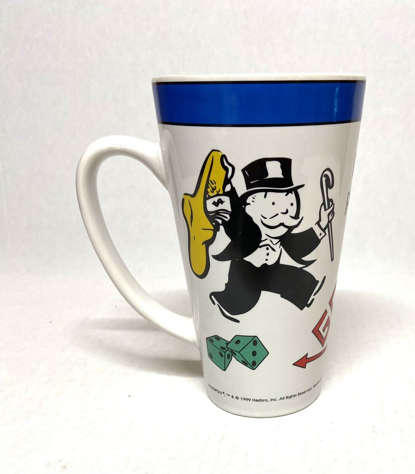 Vintage Mr Monopoly Park Place Tall Mug 16 Ounces 1999 Hasbro