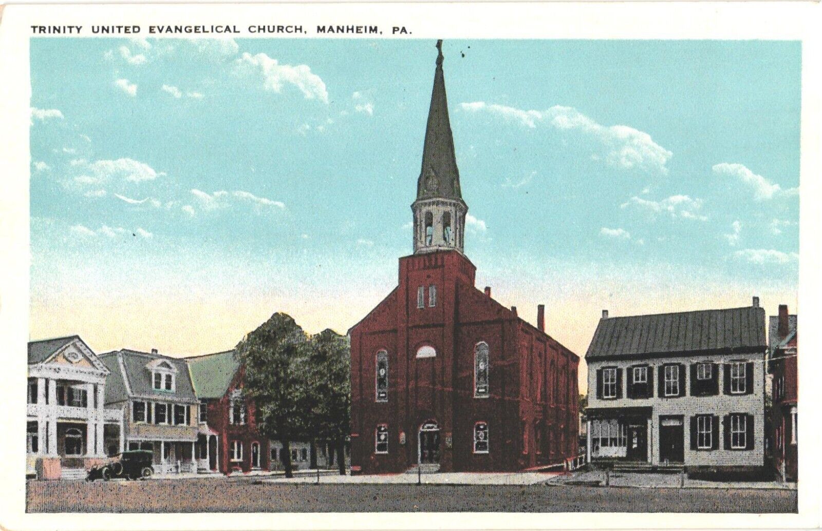 Manheim Pennsylvania Trinity United Evangelical Church Postcard