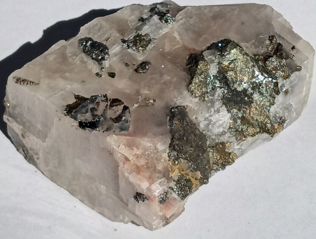 Ultra-Rare Carrollite Crystals Shiny Metallic Cluster Calcite Congo 85 grams