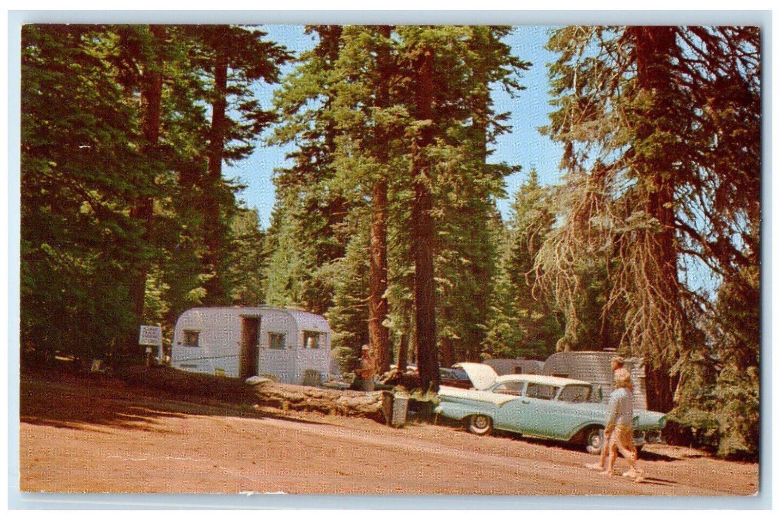 c1960 Howard Prairie Lake Recreation Area Classic Car Ashland Oregon OR Postcard