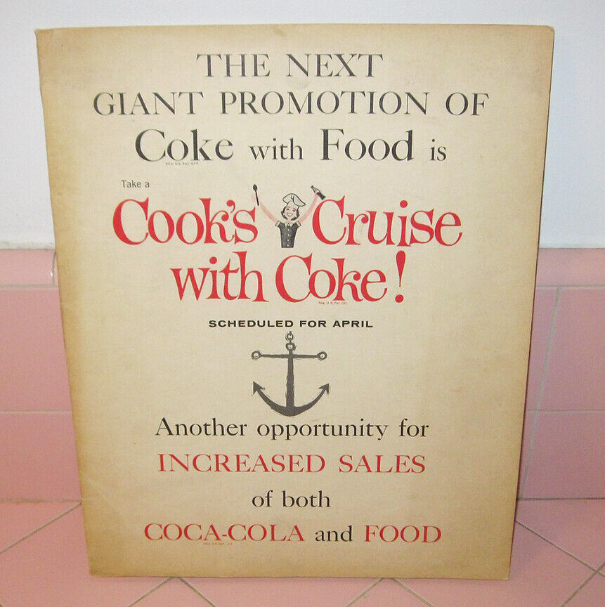 1959 Coca Cola Promotional Campaign Cook\'s Cruise Coke Salesman Dealers Displays