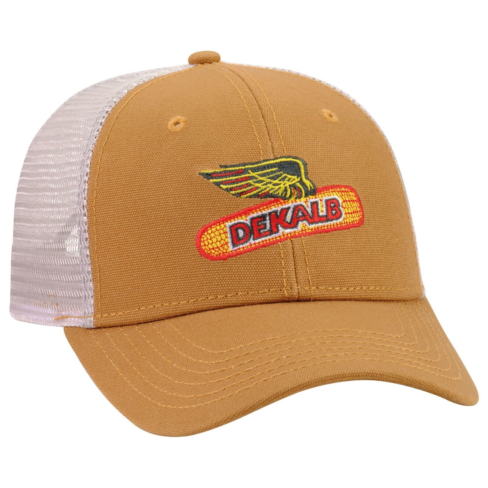 DEKALB SEED K-Products *BROWN CANVAS TWILL w/MESH BACK* CAP HAT *BRAND NEW* DS24