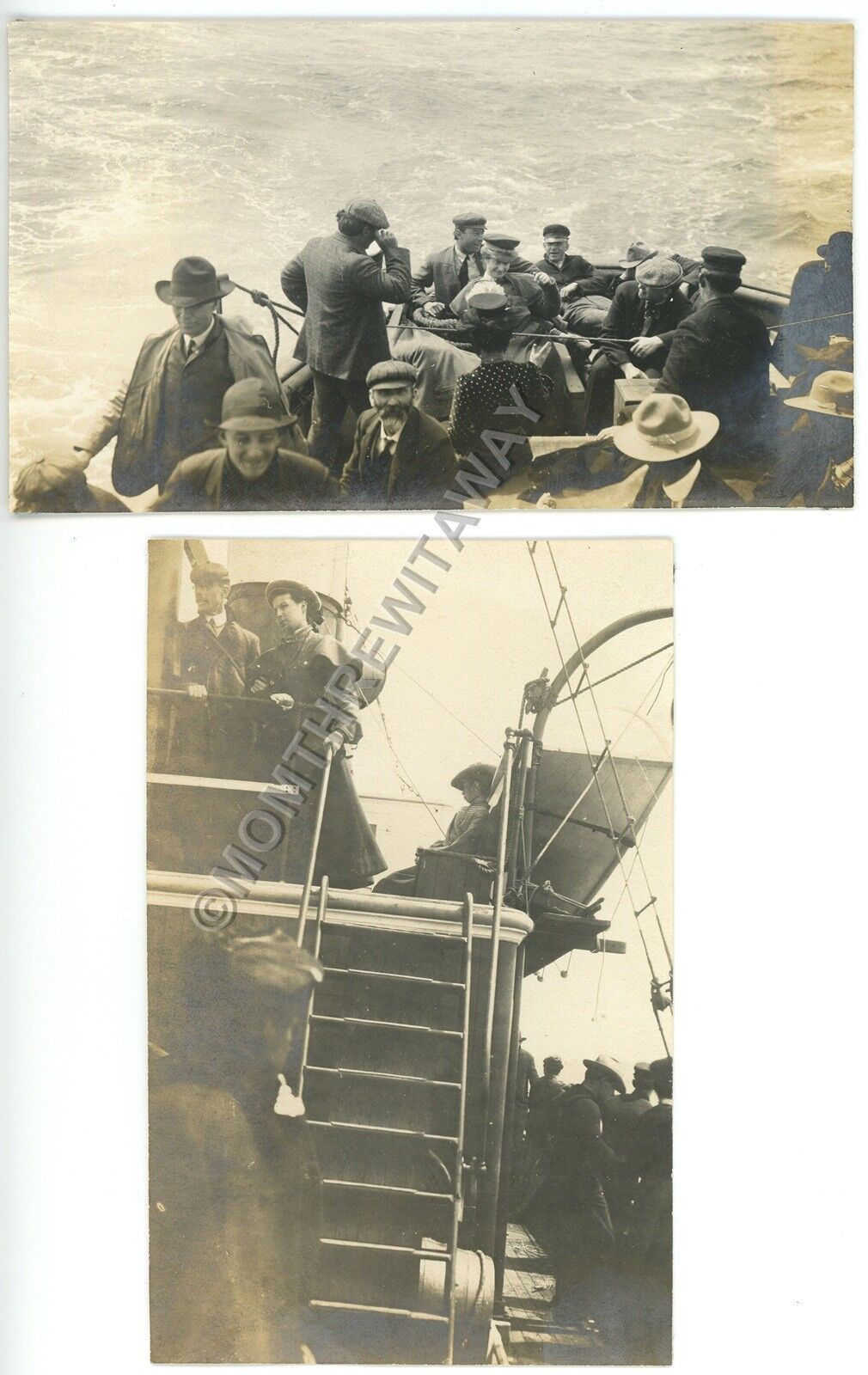 c1900s Photo OR Oregon 2 Views Group of People on Boats Portland? Unknown