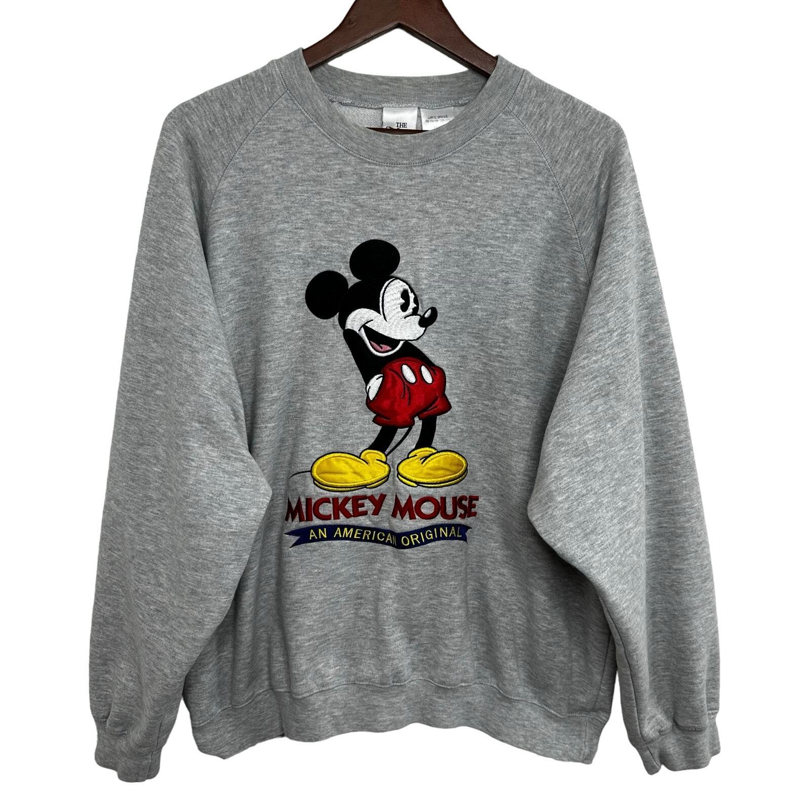 Vintage The Disney Store Mickey Mouse Sweatshirt Size Large Embroidered Unisex