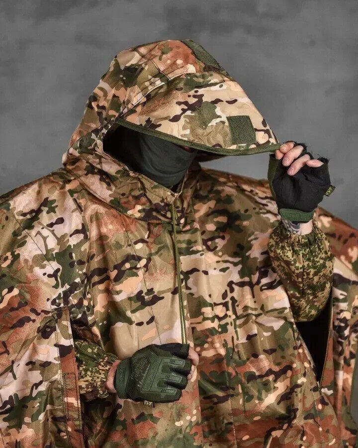 Tactical raincoat poncho anti thermal imager Camouflage poncho foil barrier mult