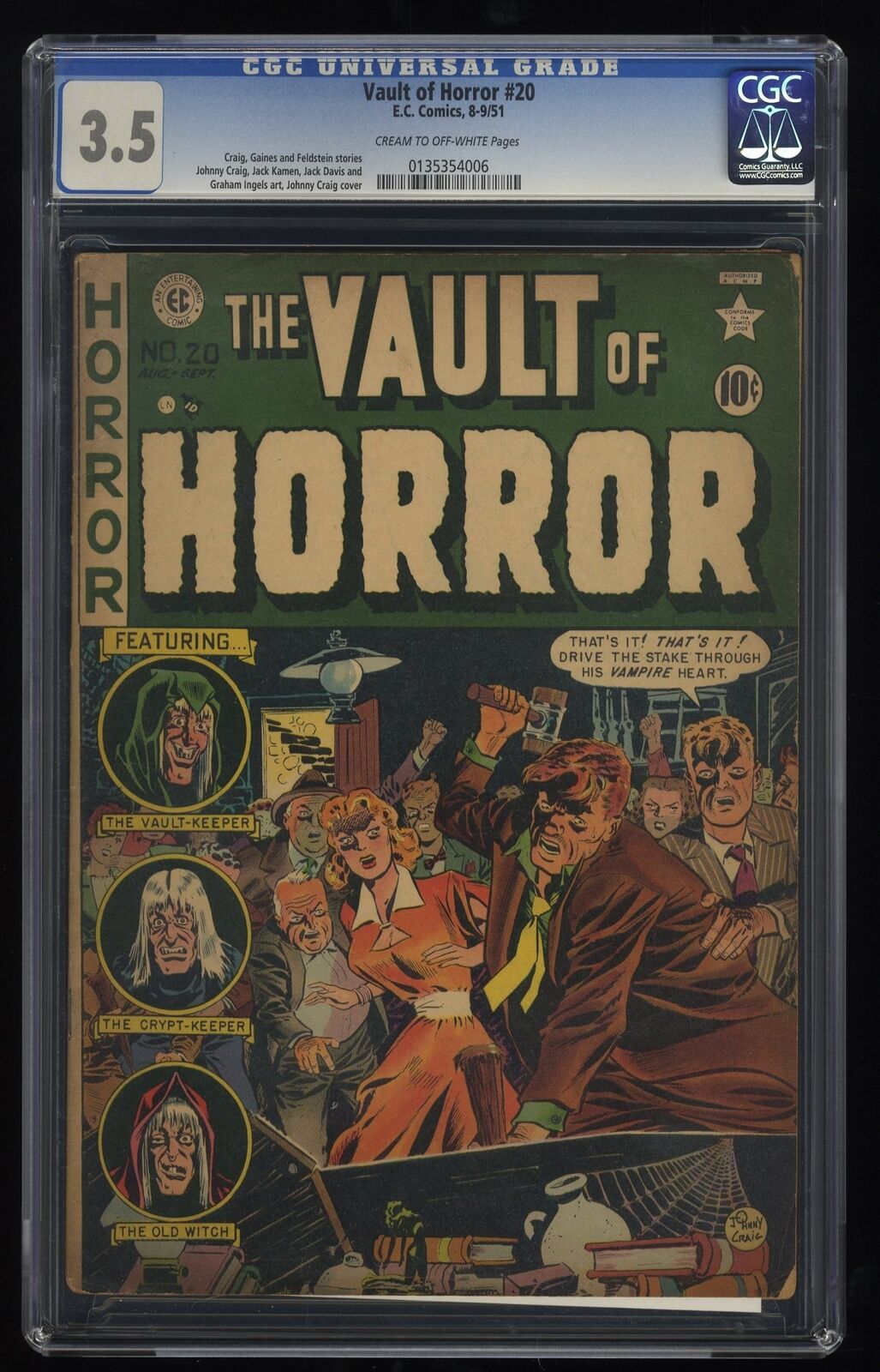 Vault of Horror #20 CGC VG- 3.5 Classic EC Comics EC 1951